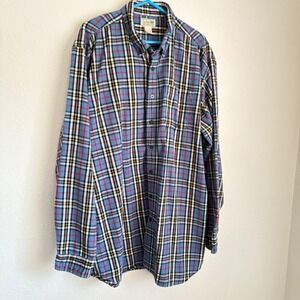 L.L. Bean Men's Flannel Plaid Button Down Long Sleeve Shirt XXL Tall